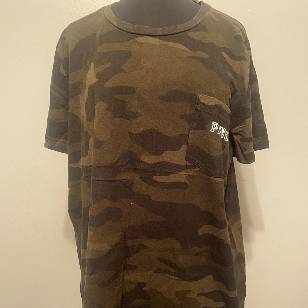 Ladies PINK  camo tee